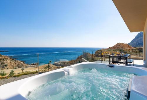 Stegna Apartment | Aquamarine Luxury Suites - Stegna - Beachfront, Jacuzzi , Smart Home, Great View