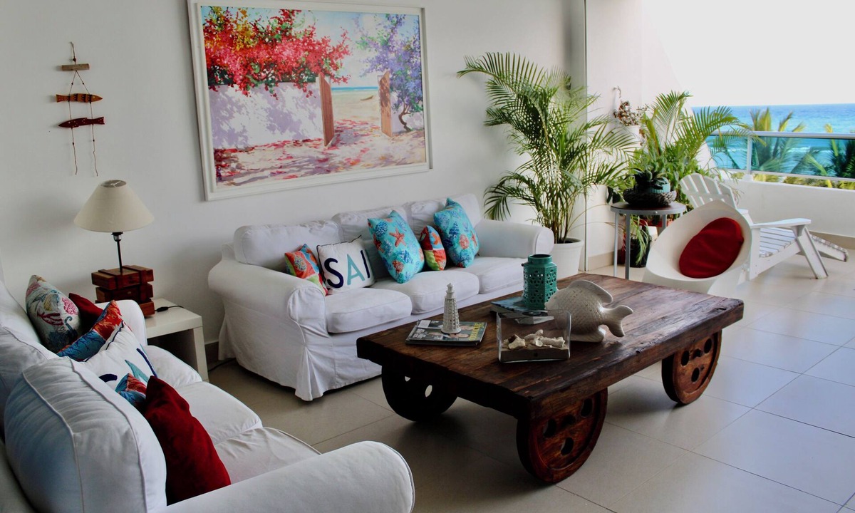 Juan Dolio - El Pueblo Apartment | LasOlasTower-JuanDolio 2BR-6Pax-3Bds-WiFi-HugeTerrace-LowerPenthouse
