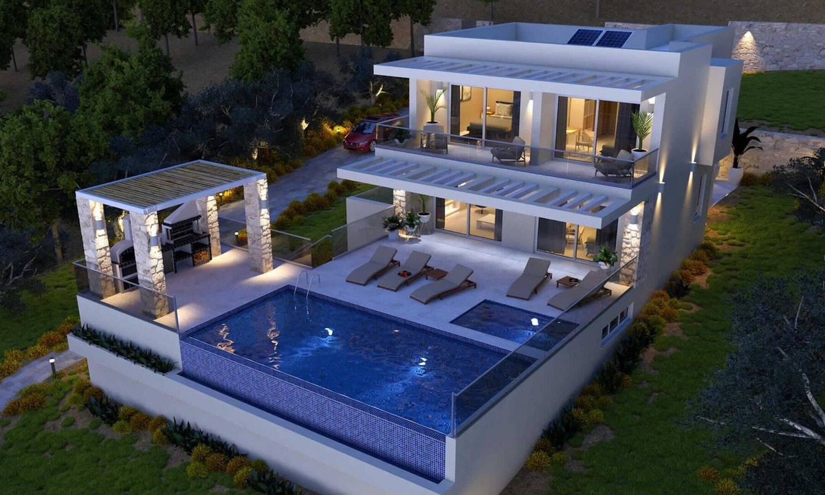 Agios Matthaios Villa | Luxury villa, coastal setting, sea views.