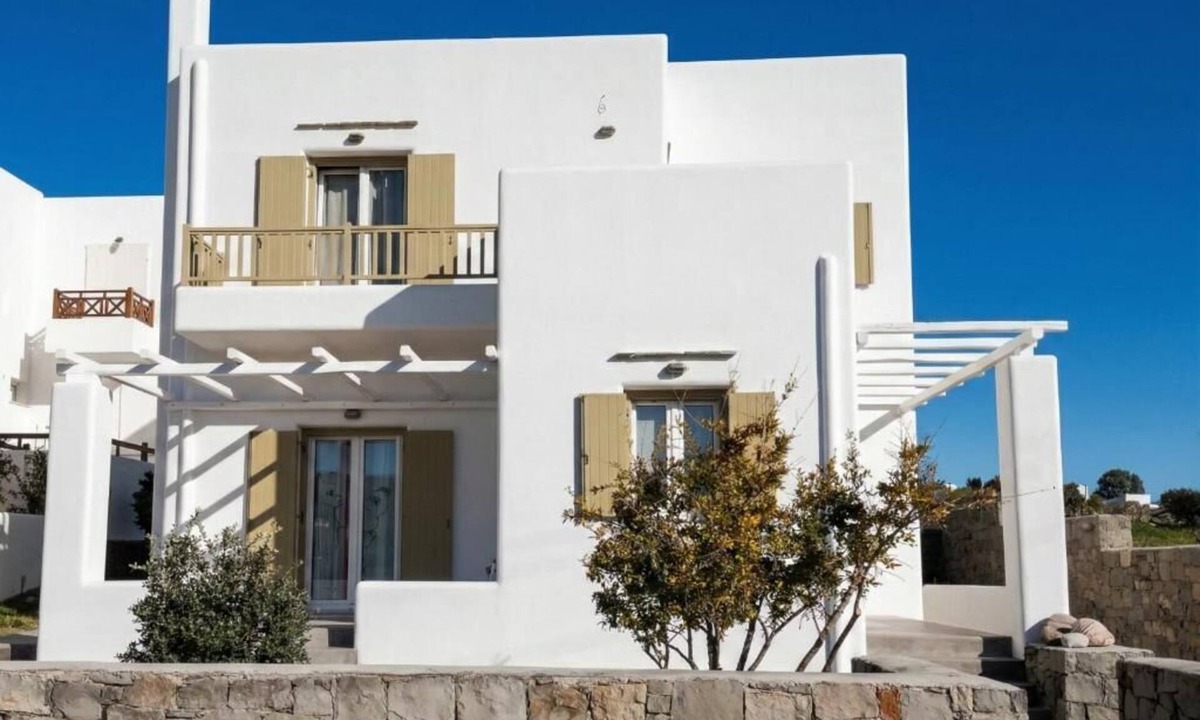 Milos Villa | Modern Cycladic Villa Near Adamas Port with Balconies & Private Parking