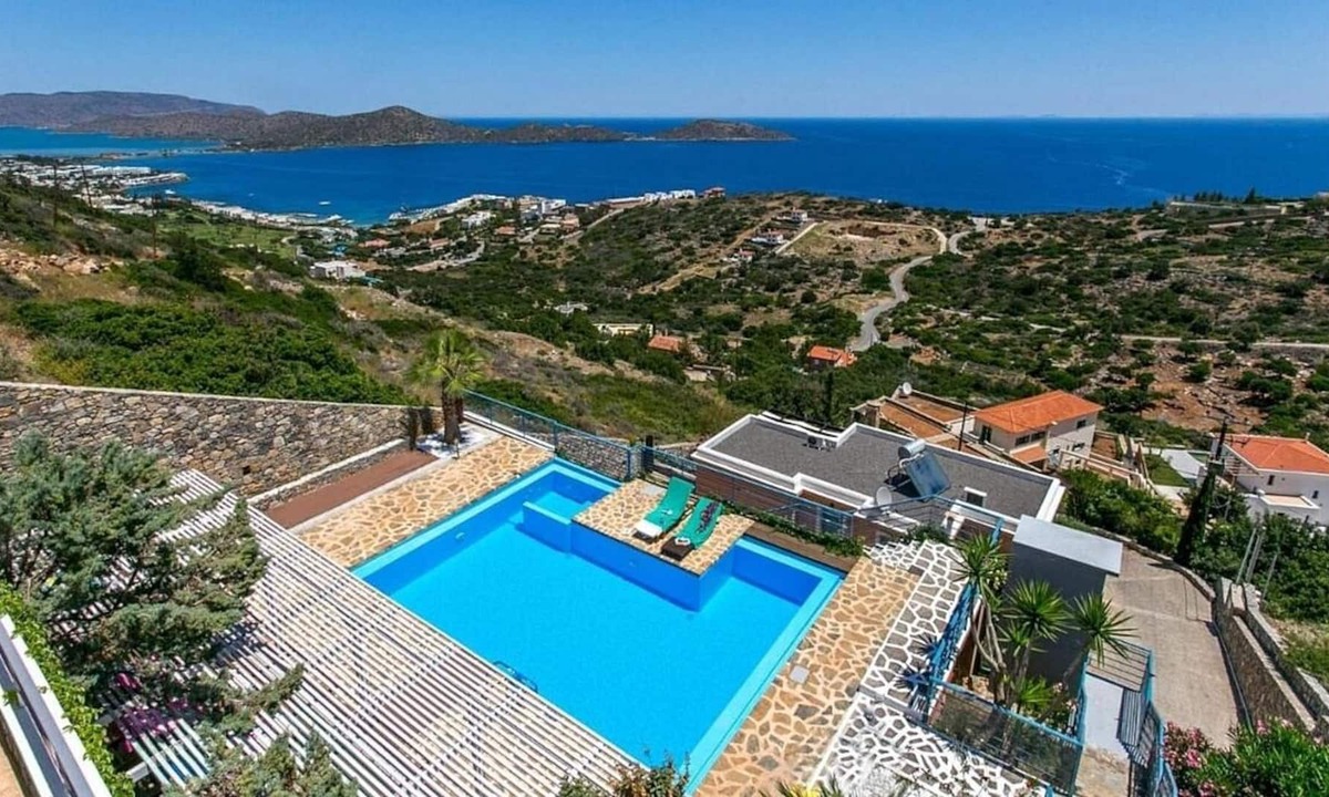 Elounda Villa | Modern Detached Villa, A/C, Private Pool, Panoramic Sea Views over Mirabello Bay near Elounda!