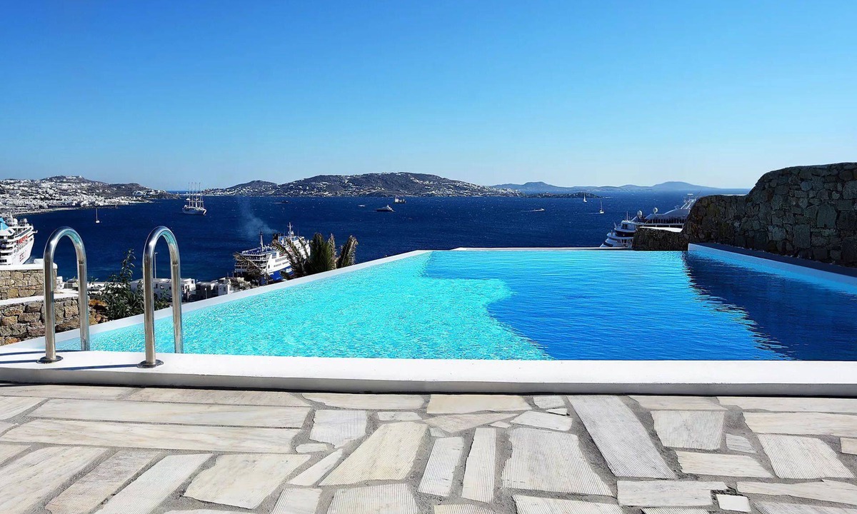 Agios Stefanos Villa | My rental Homes - The Pool Rose Villa with private pool sea view