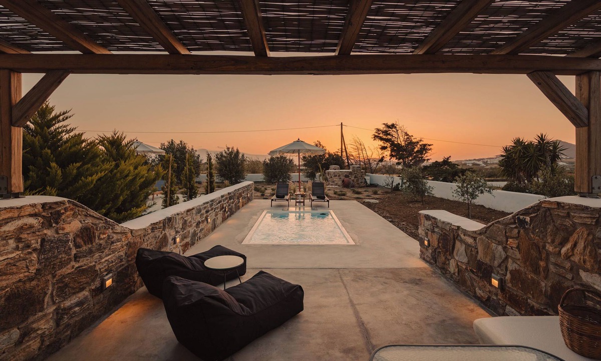 Naxos Villa | Santo Concept Luxury Black Villa with Pool & outdoor Jacuzzi Sea Views