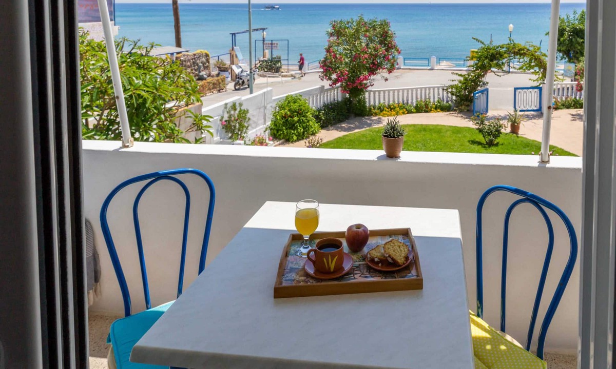 Stegna Apartment | Sea-view Apartment for 2 people, 30m from the beach, restaurants-market nearby