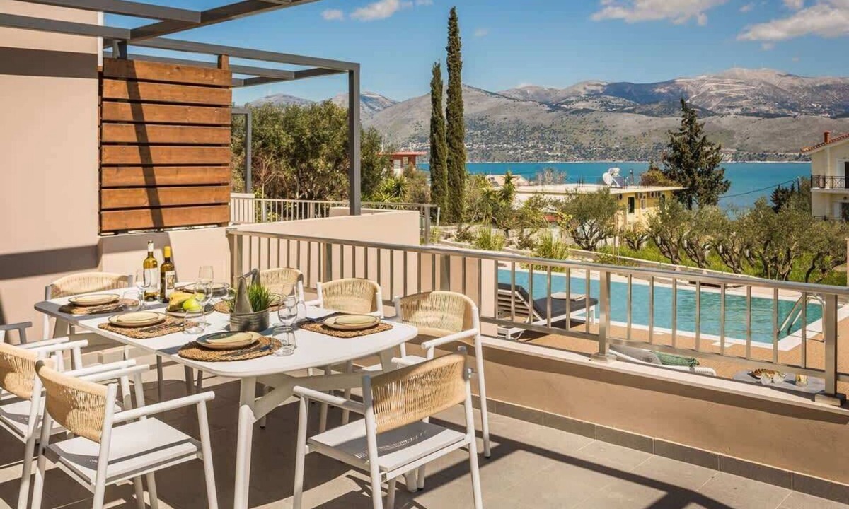 Lixouri Villa | Sea-View Villa Shared Pool & Olive Grove