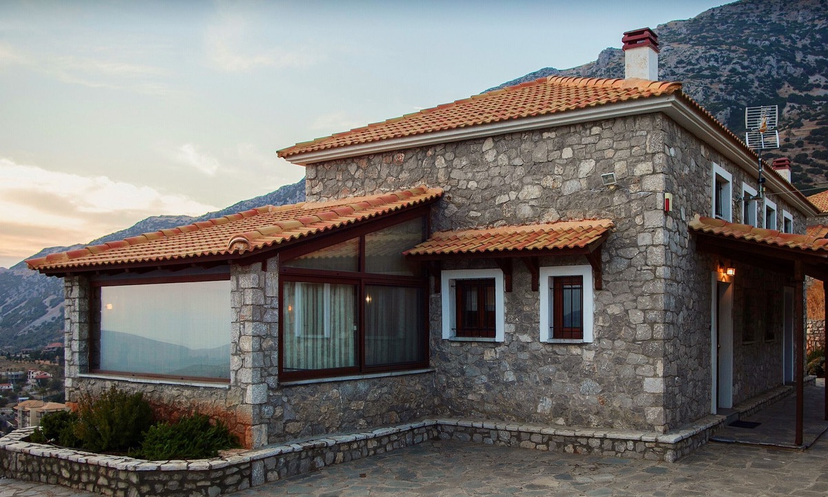 Arachova Condo | Spacious stone built home with spectacular mountain views
