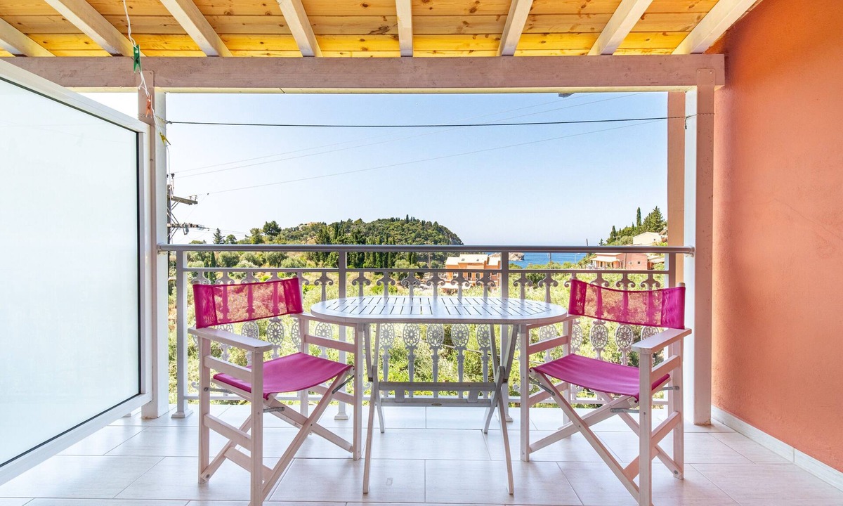 Lakones Apartment | Studio Apartment 'Arianna Deluxe Studio 20' with Sea View, Shared Pool & Wi-Fi