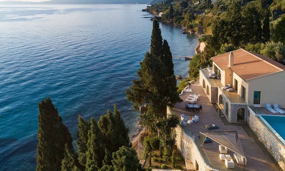 Agios Ioannis Peristeron Villa | Stunning Seafront Corfu Residence | Villa Serene | Private Heated Pool