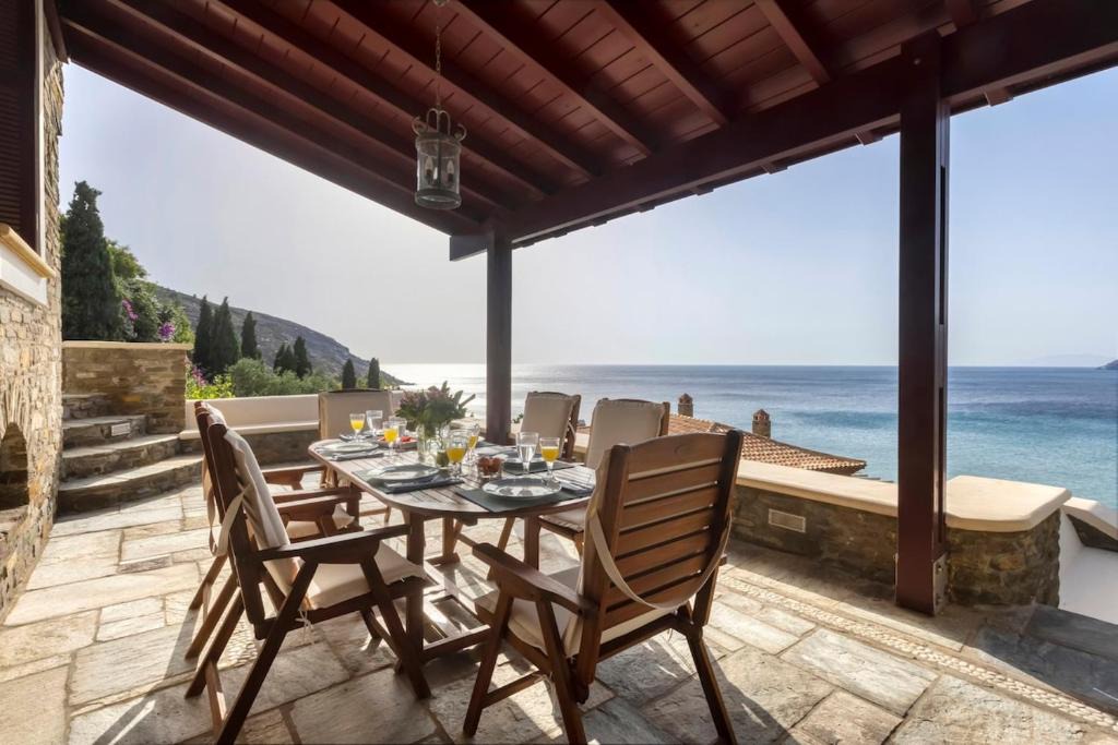 Steniai Villa | Sunrise Beach House by Andros Villas Collection