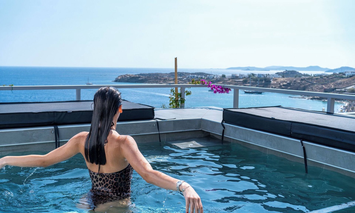 Paradise Hotel | Superior Apartment with Private Glass Pool & Shared Infinity Pool, Gym, Bar