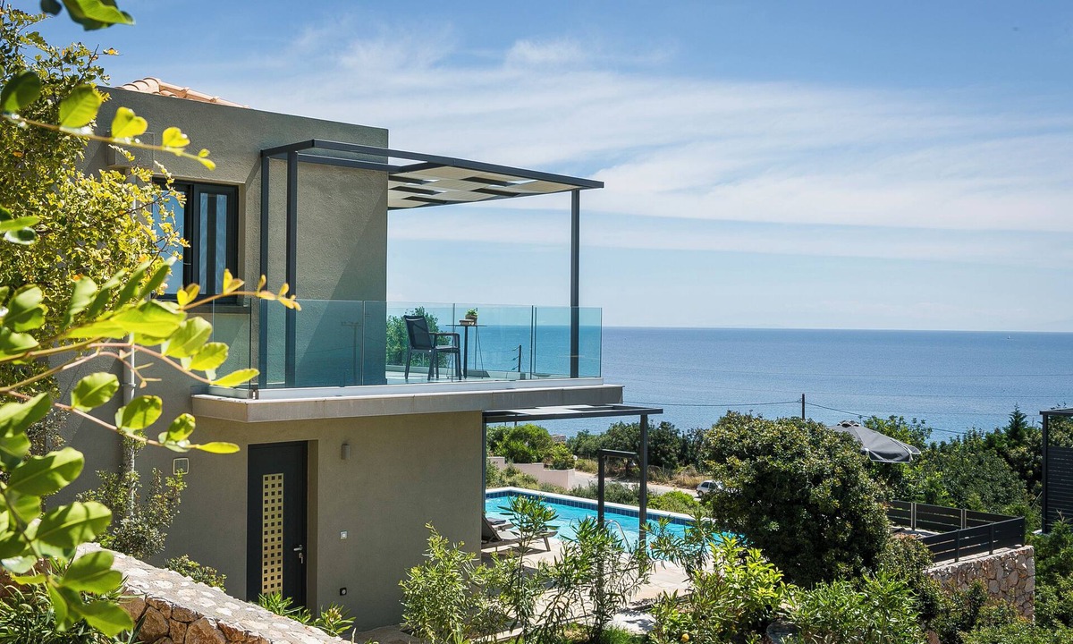 Skala Villa | Villa Blue Sea, perched above the southern coastline with breathtaking sea views