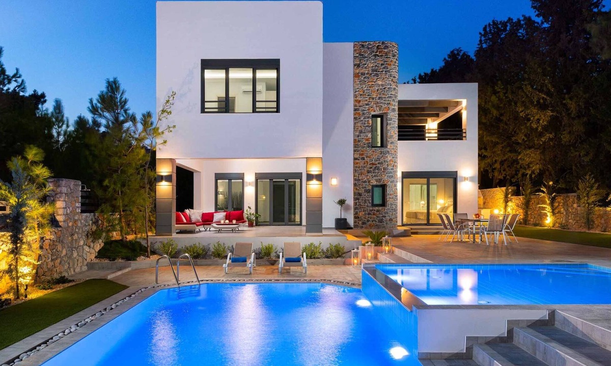 Lardos Villa | Villa Summer Light-A beautiful modern villa just completed in the Summer of 2018
