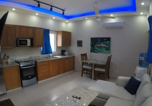 A Downtown one bedroom 1.5 bathroom condo.