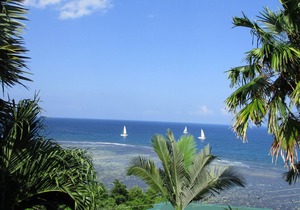 Chalet in tropical garden, unique view, very close to the beach