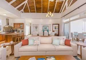 Oceanfront villa on a sandy beach, private pool & golf cart, gym/tennis!