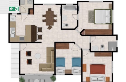 Guaricano Apartment | 130 m² Apartment ∙ 3 bedrooms ∙ 10 guests
