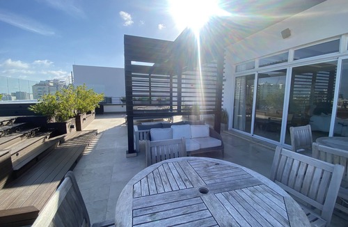 Ensanche Quisqueya Condo | 1Br- LUX Location, Pool, Sauna, GYM -no need car for accommodation-