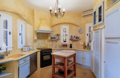 Paleopolis Villa | Andros Cyclades, private tennis & basketball courts,horses for riding