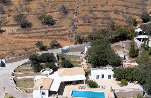 Paleopolis Villa | Andros Cyclades, private tennis & basketball courts,horses for riding