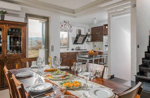 Kato Gouves Villa | Artemis beachfront villa-on the Waves, near amenities