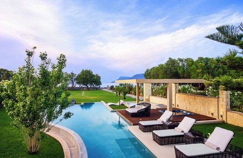 Nopigia Villa | Beachfront, Private, Serene Villa with Hydrotherapy Hot Tub and 92 sq.m. Pool