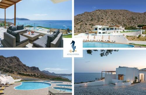 Goudhouros Villa | Beachfront Villa Atalandia with Heated Pools, Gym, BBQ & Office