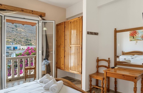 Kalymnos Apartment | Bed and Breakfast 'Double Room No 4' with Sea View, Wi-Fi and Air Conditioning