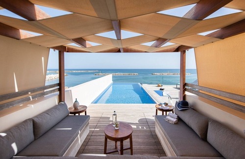 Kolymvari Villa | CELESTINE, beach front villa with roof top pool and spectacular views.