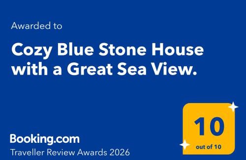 Zagora-Mouresi Villa | Cozy Blue Stone House with a Great Sea View.