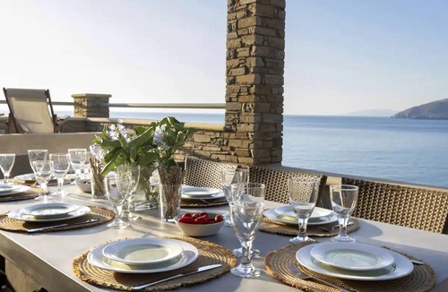 Andros Town Villa | Elegant Andros Beach House | Villa Stenies Thea | 5 Bedrooms | Direct Beach