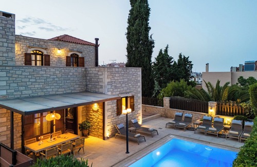 Atsipopoulo Villa | Family villa Elia with heated pool, 2 minutes walking to local amenities