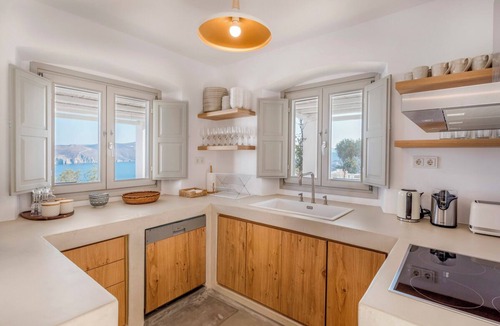 Mykonos Villa | Hillside BB Villa with privacy and stunning views, steps from Agios Sostis beach