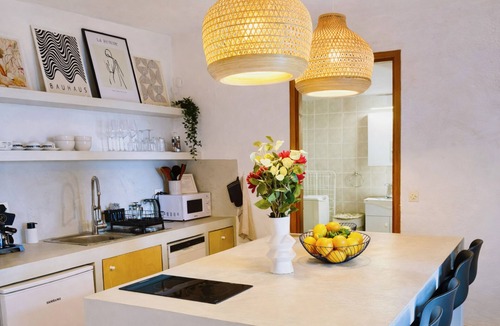 Andros Apartment | Kotseli Garden Residence on Andros Island: Pool, Seaview & Sunset