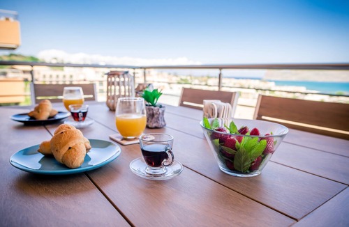 Agia Marina Villa | Lavender Villas III (incredible view 200m from the sandy beach of Ag. Marina)