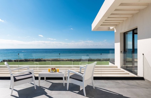 Chalikounas Villa | Luxury Seafront Villa Afroditi w/Private Beach and Direct Access , Heated pool