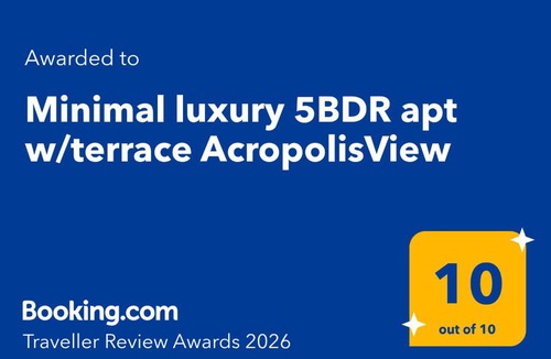 Athens City Centre Apartment | Minimal luxury 5BDR apt w/terrace AcropolisView