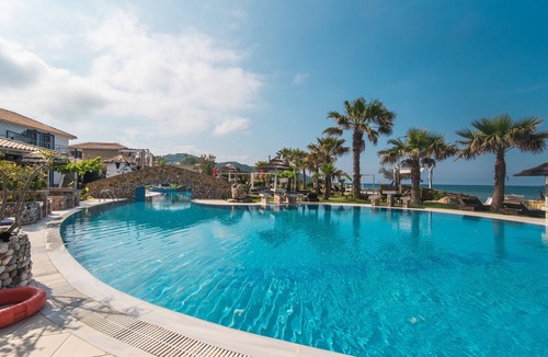Arillas Apartment | 'Mirage Arillas Studio Type B15' with Sea View, Shared Pool & Wi-Fi