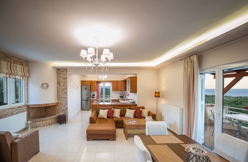 Filaki Villa | Nereid Villa, with Heated Pool & Heated SpaWhirlpool, BBQ, Impeccable SeaViews