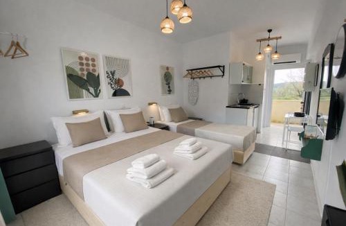 Vatos Apartment | Olive Studio ,Balcony with Mountain View, Kitchenette, 1km to Beach ,by likeyourhome