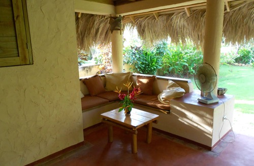 Las Galeras House | Palm-covered house in the tropical garden