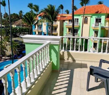 El Cortecito Apartment | Palm Suites E-6-two-level apartment with a view of the pool