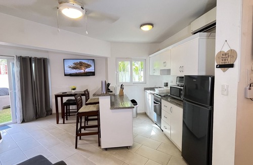 Montellano Apartment | Penthouse suite in Cabarete on the beachn Full kitchen with backyard and BBQ