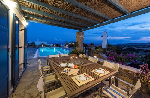 Paros Villa | Pure White Villa: 7 Bedrooms, 16 Guests, Sea View, Aspro Chorio Village