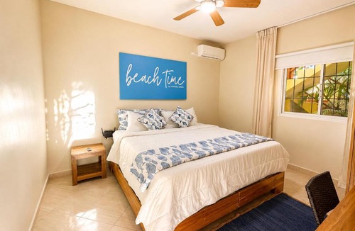 El Centro Apartment | Romantic Oasis Las Terrenas King Bed and Pool View