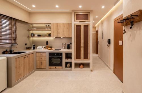 Peristeri Apartment | Rustic Boutique Apartment with Live Olive Tree, Private Parking & 1 Gbps Fiber Internet