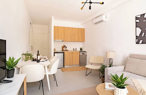 Molos Apartment | Sanders Paros Gardens - Airy 1-Bdr Apt w Patio