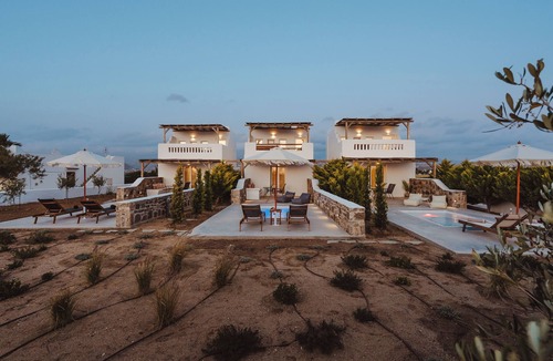 Naxos Villa | Santo Concept Luxury Black Villa with Pool & outdoor Jacuzzi Sea Views