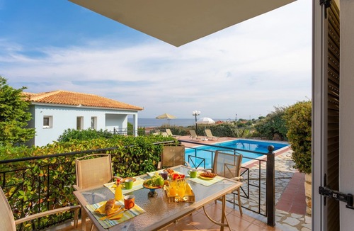 Skala Villa | Skala Villa Yellow Large Private Pool Walk to Beach Sea Views A C Wifi - 2826