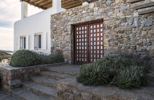 Agios Ioannis Villa | Spectacular Seaside Villa, St. John beach, Private Pool, Sunset View Over Delos