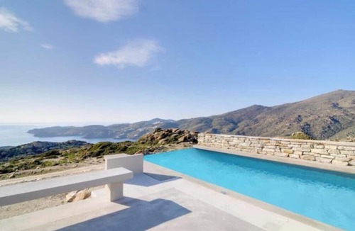 Ios Villa | Stemma Stone Villa | Sunset Sea Views & Private Pool Above Mylopotas Beach